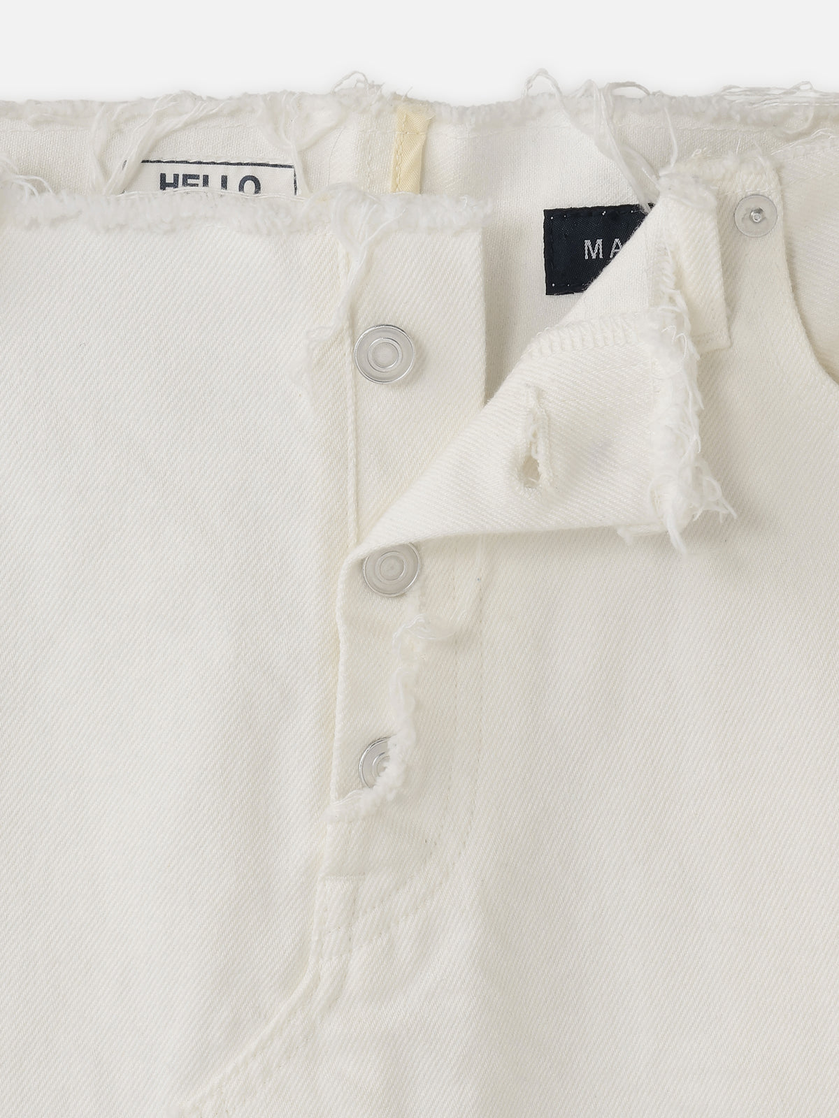 Mini-jupe en jean 5 poches (blanc)