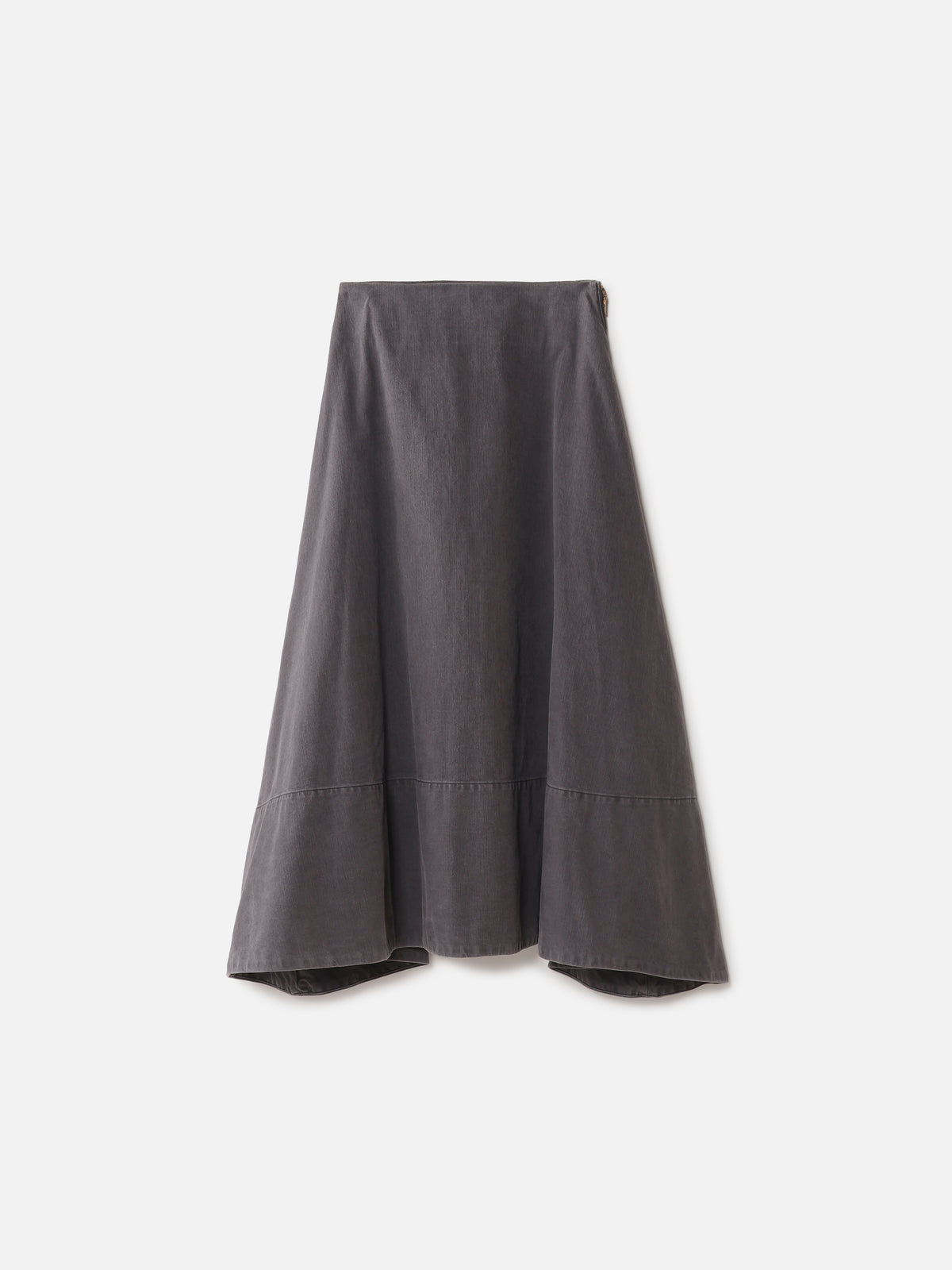 JUPE MI-LONGUE ÉVASÉE EN SATIN À DOS ÉLASTIQUÉ