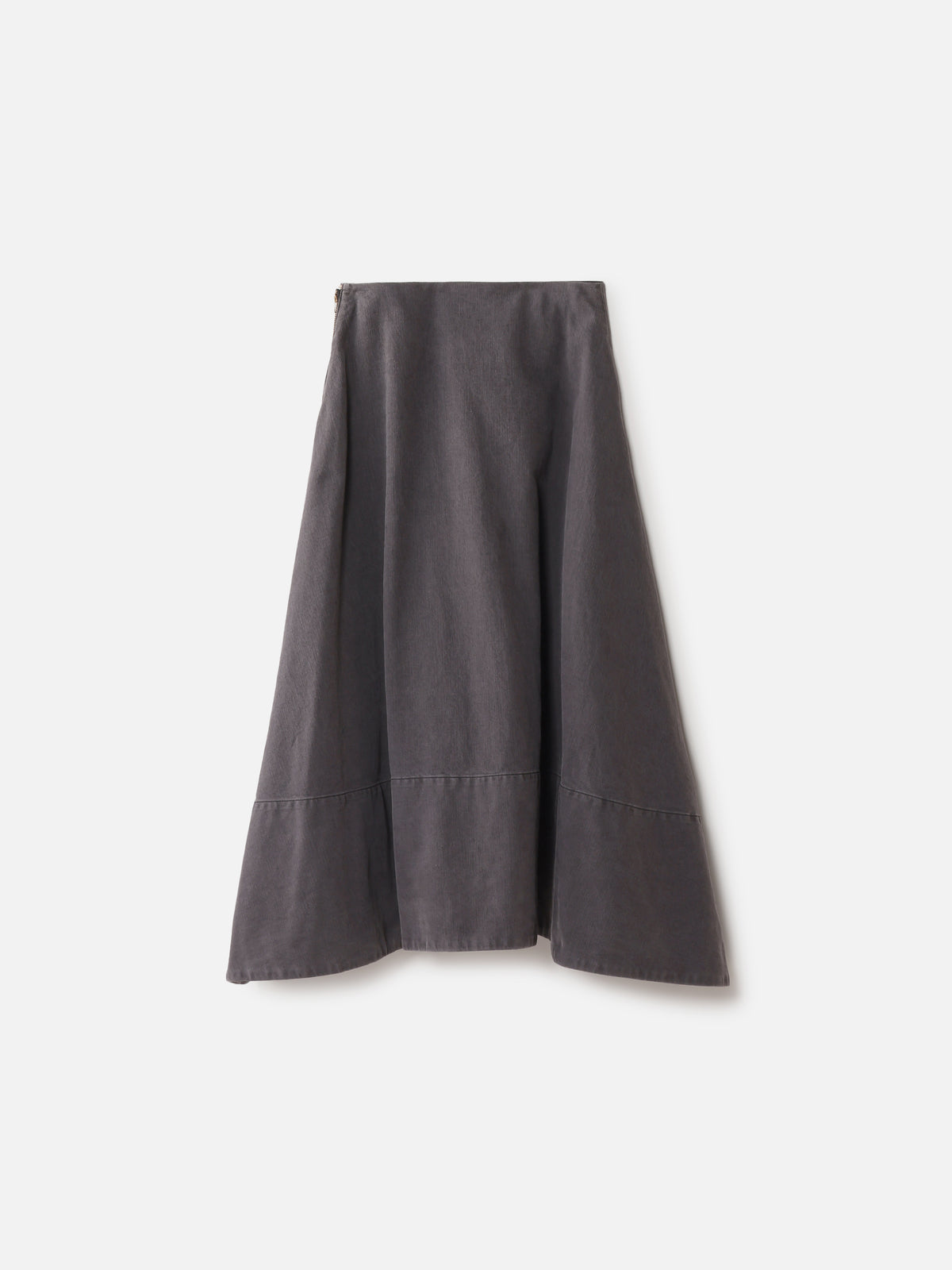 JUPE MI-LONGUE ÉVASÉE EN SATIN À DOS ÉLASTIQUÉ