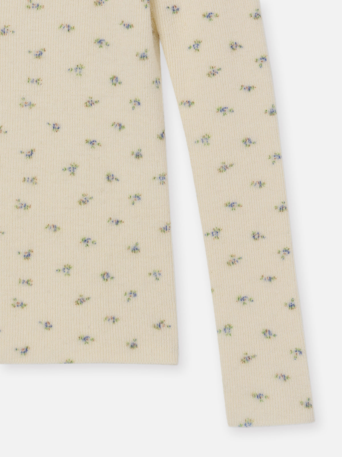 FLOWER PRINT BOAT NECK PULLOVER
