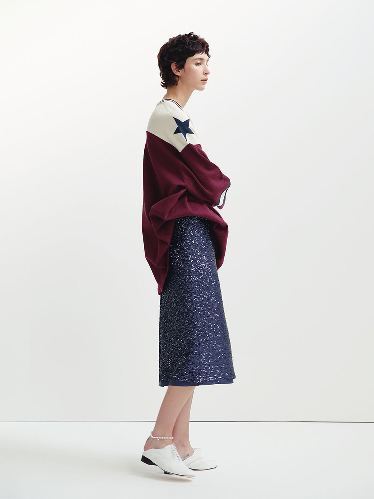 LOW WAIST STRAIGHT SKIRT WITH SEQUINS