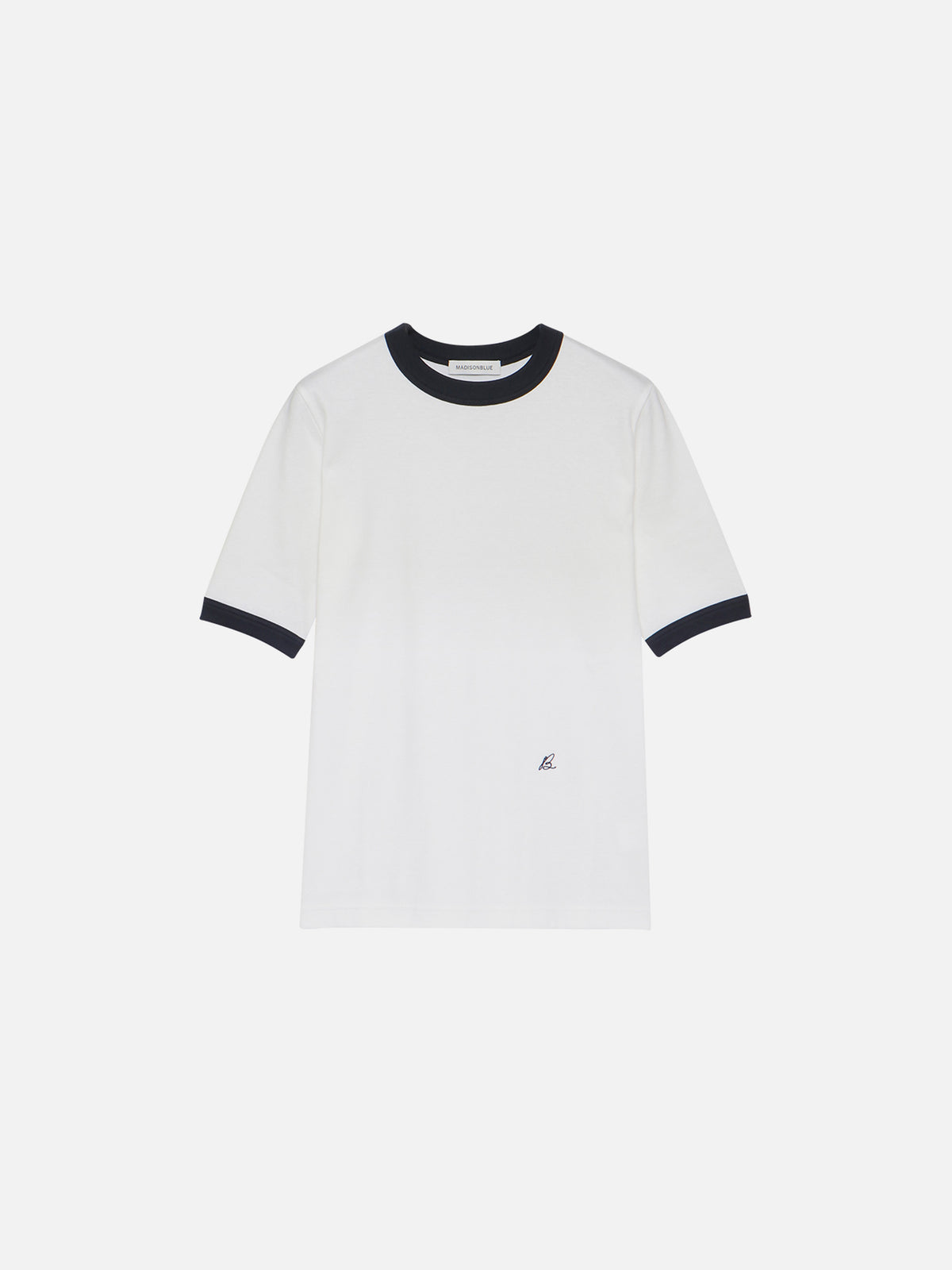BI-COLOR TRIM CREW NECK TEE