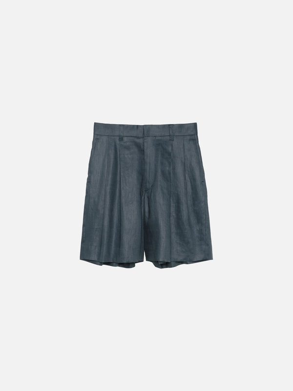 WIDE TUCK SHORTS LINEN