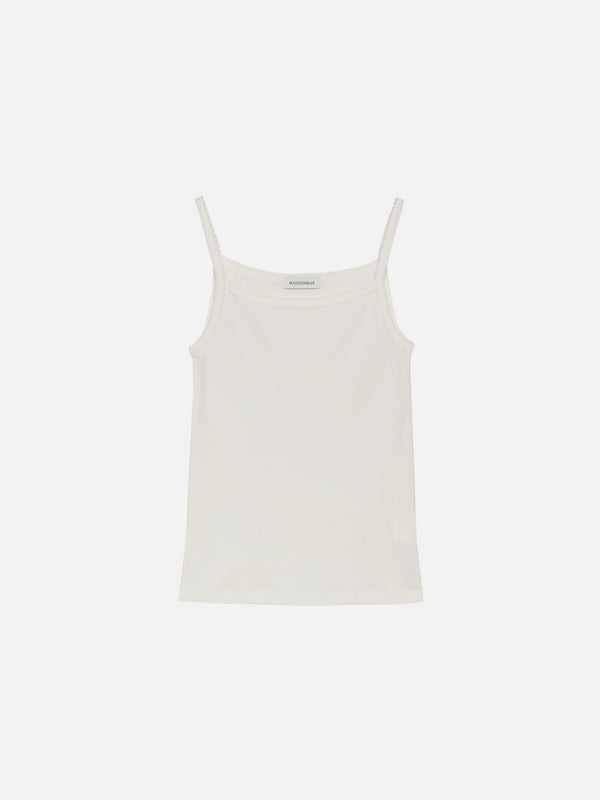 EMBROIDERED TRIM CAMISOLE SOFT COTTON