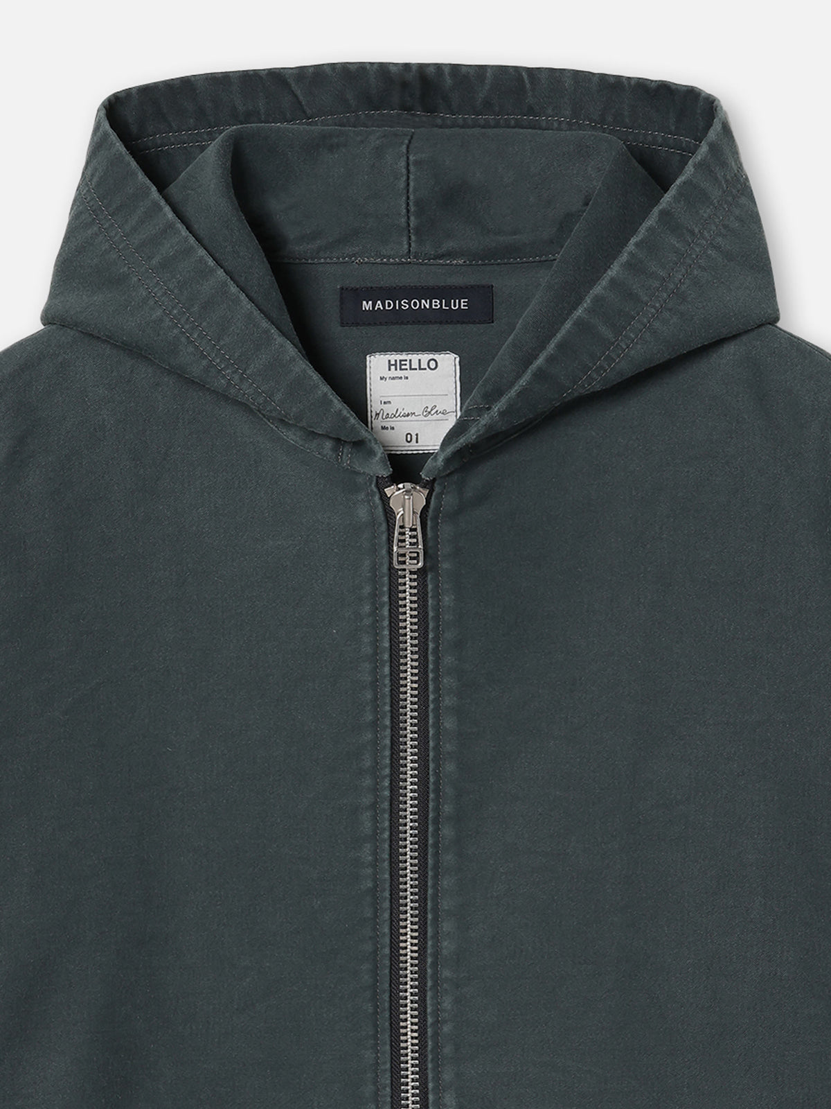 MOLESKIN ZIP UP HOODIE