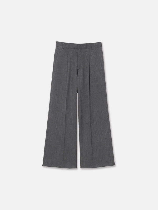 WIDE TUCK PANTS HERRINGBONE
