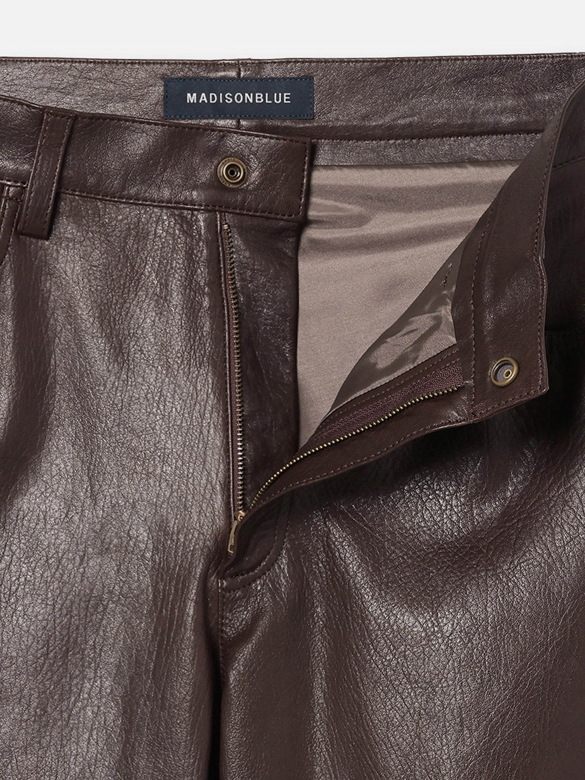 PANTALON DROIT EN CUIR HOMME