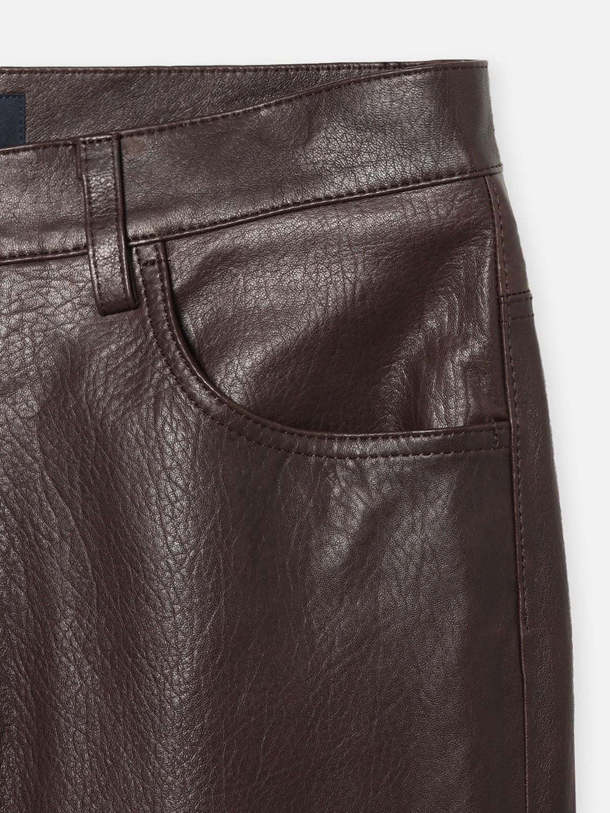 PANTALON DROIT EN CUIR HOMME