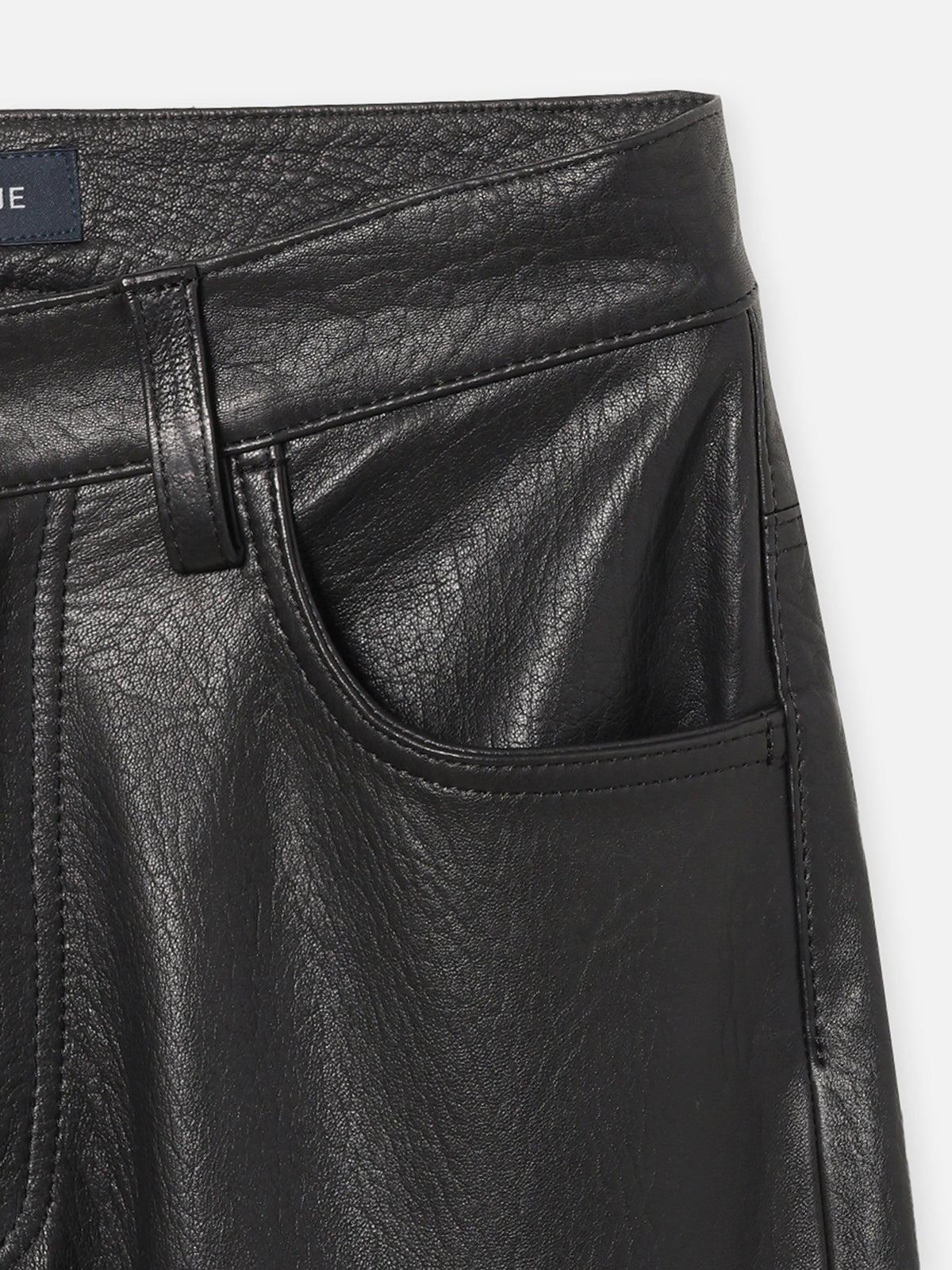 PANTALON DROIT EN CUIR