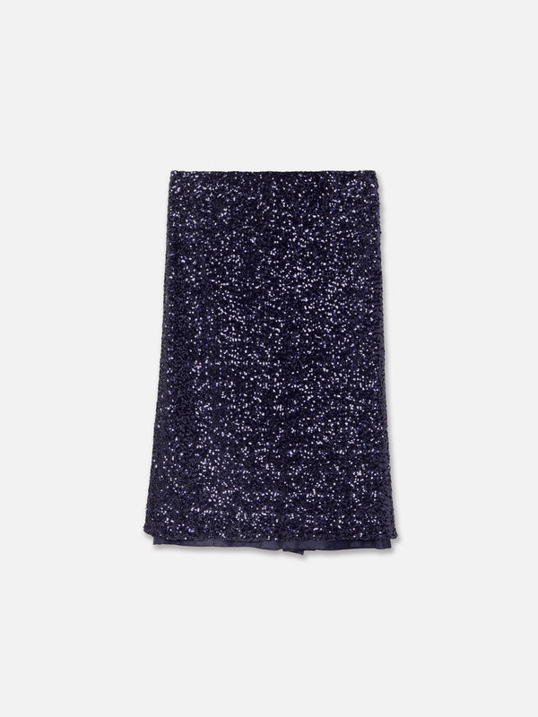 LOW WAIST STRAIGHT SKIRT WITH SEQUINS
