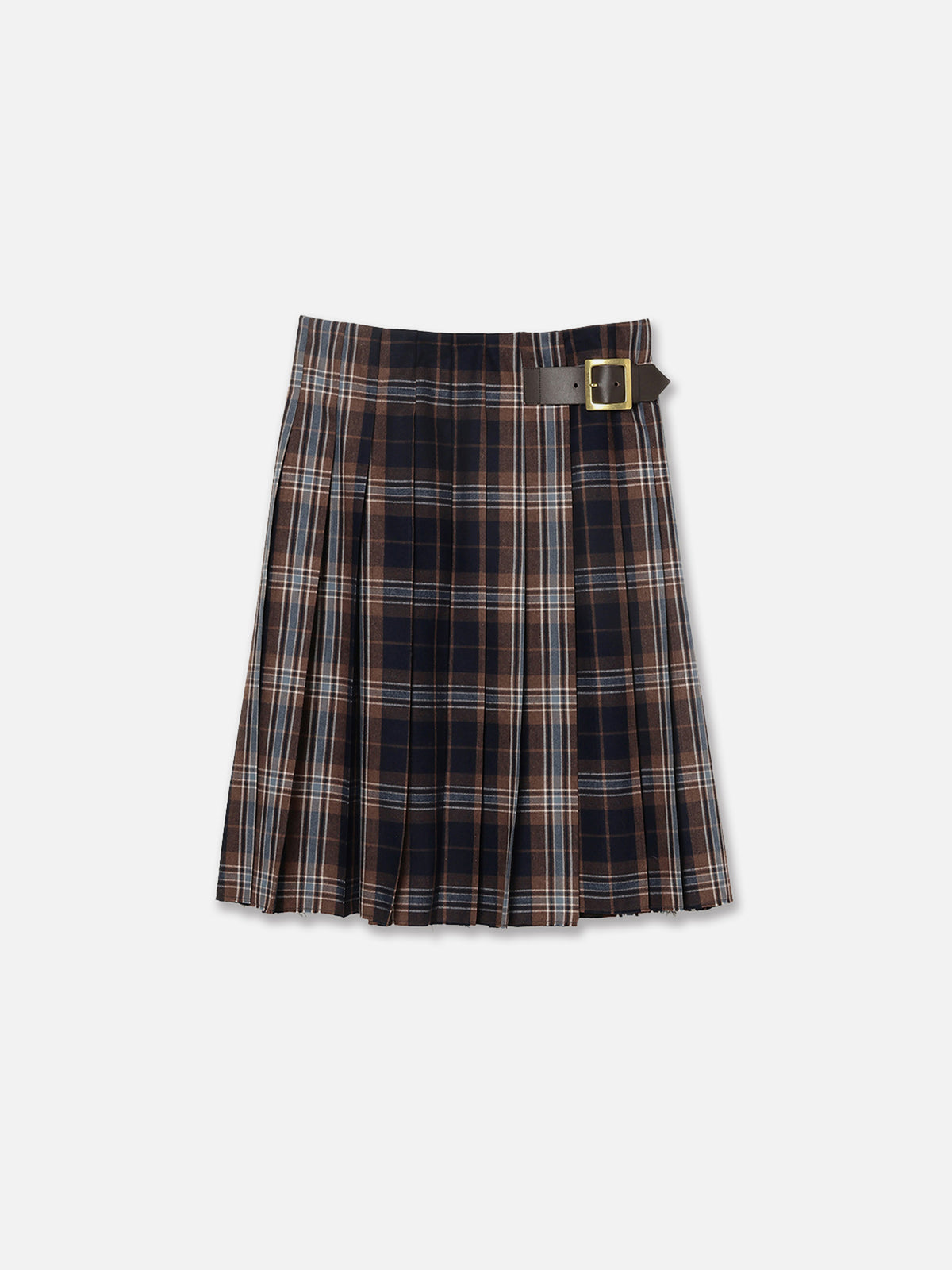 PLEATED WRAP SKIRT CHECK