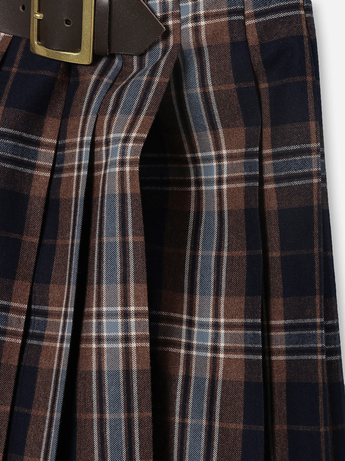 PLEATED WRAP SKIRT CHECK