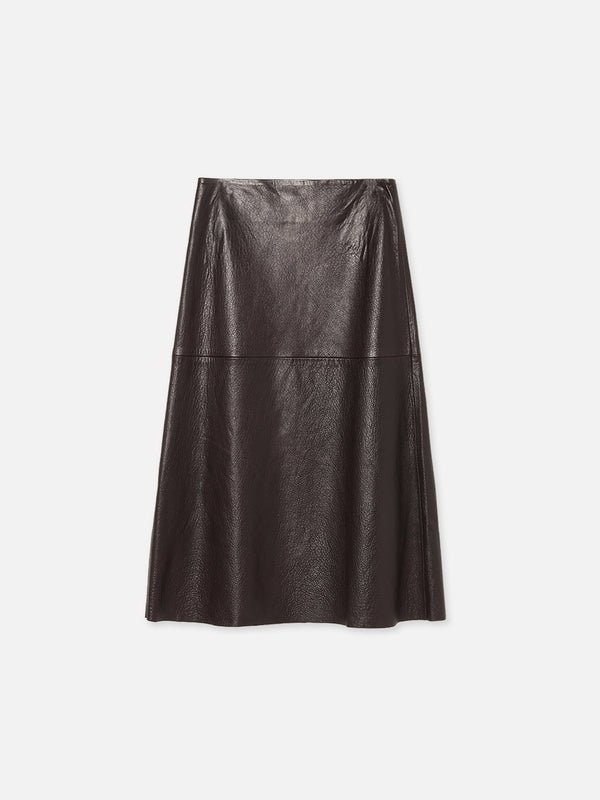 A-LINE LEATHER SKIRT