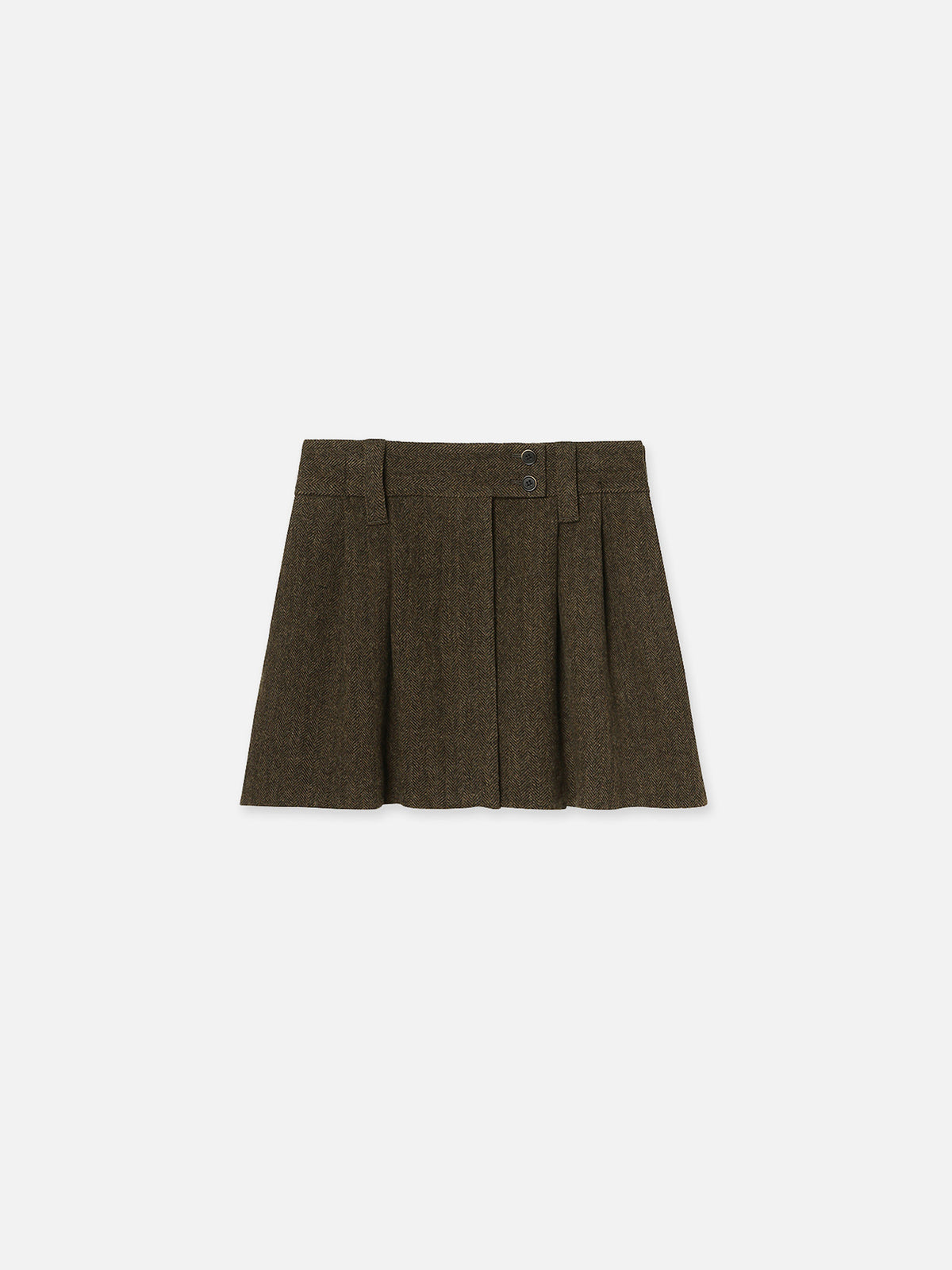 SLACKS REMAKE MINI SKIRT HERRINGBONE