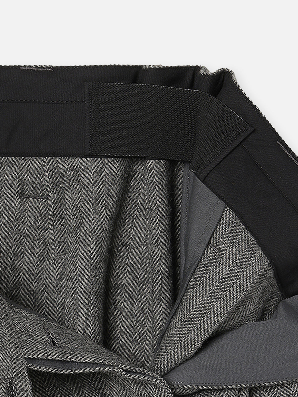 SLACKS REMAKE MINI SKIRT HERRINGBONE