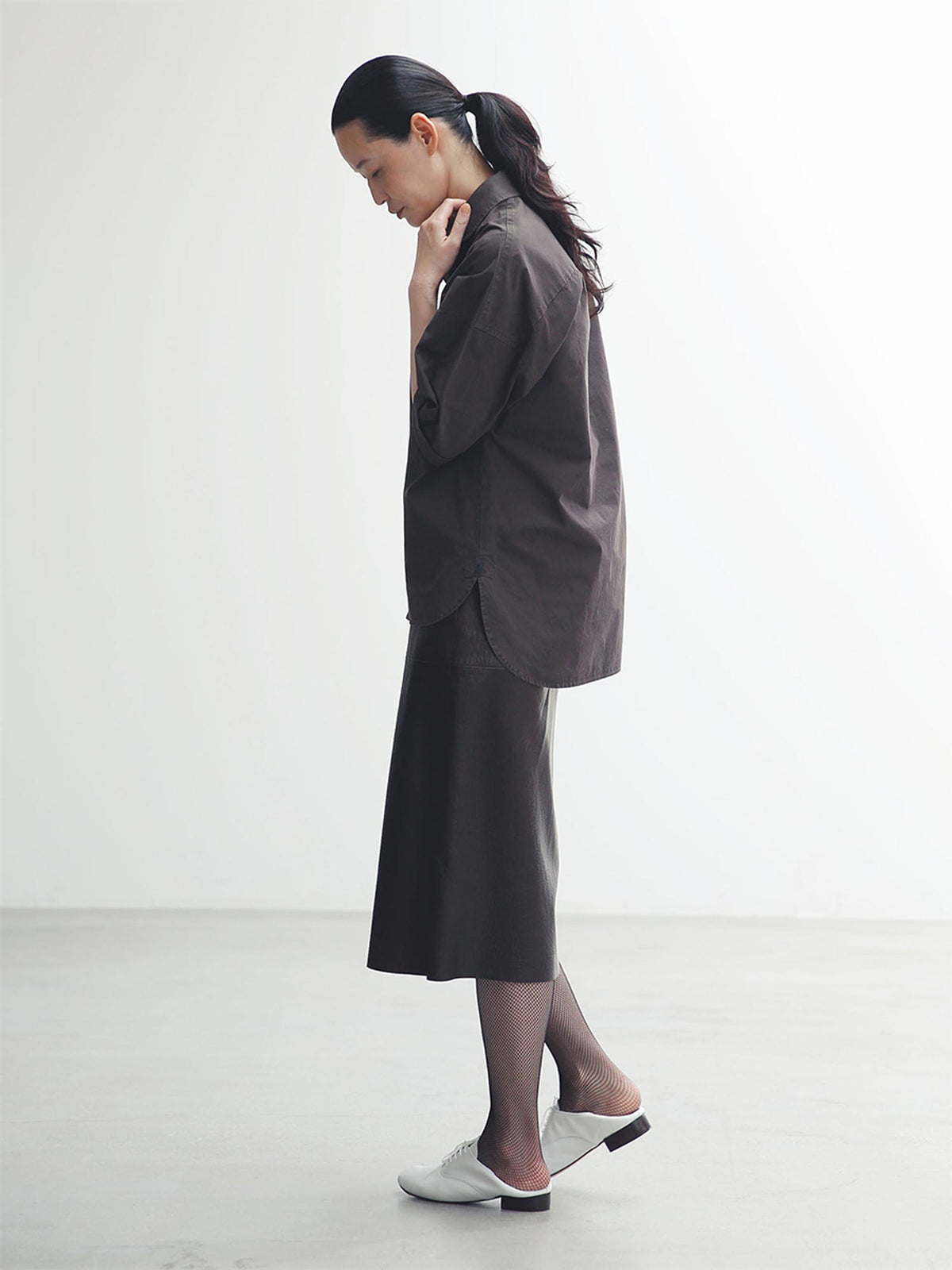 A LINE SKIRT LEATHER