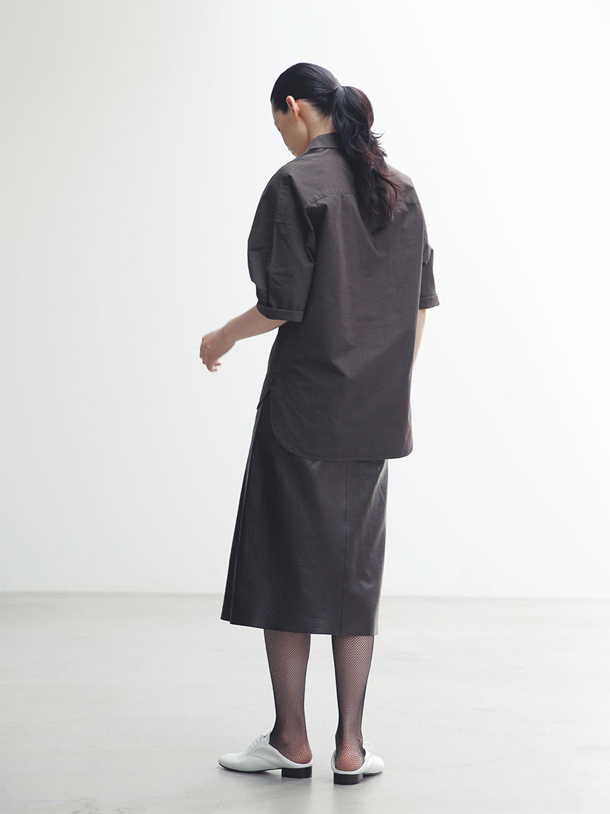 A LINE SKIRT LEATHER