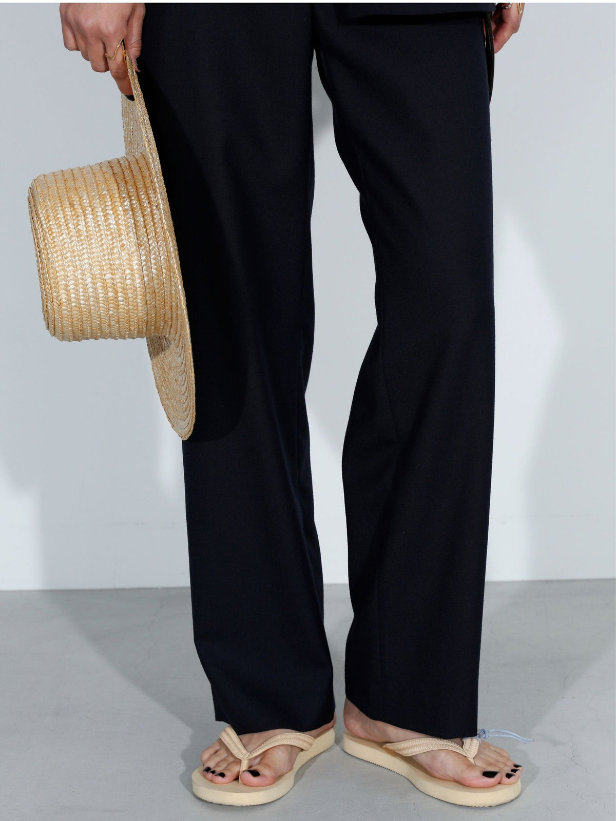 PANTALON LARGE TAILLE BASSE PE/W