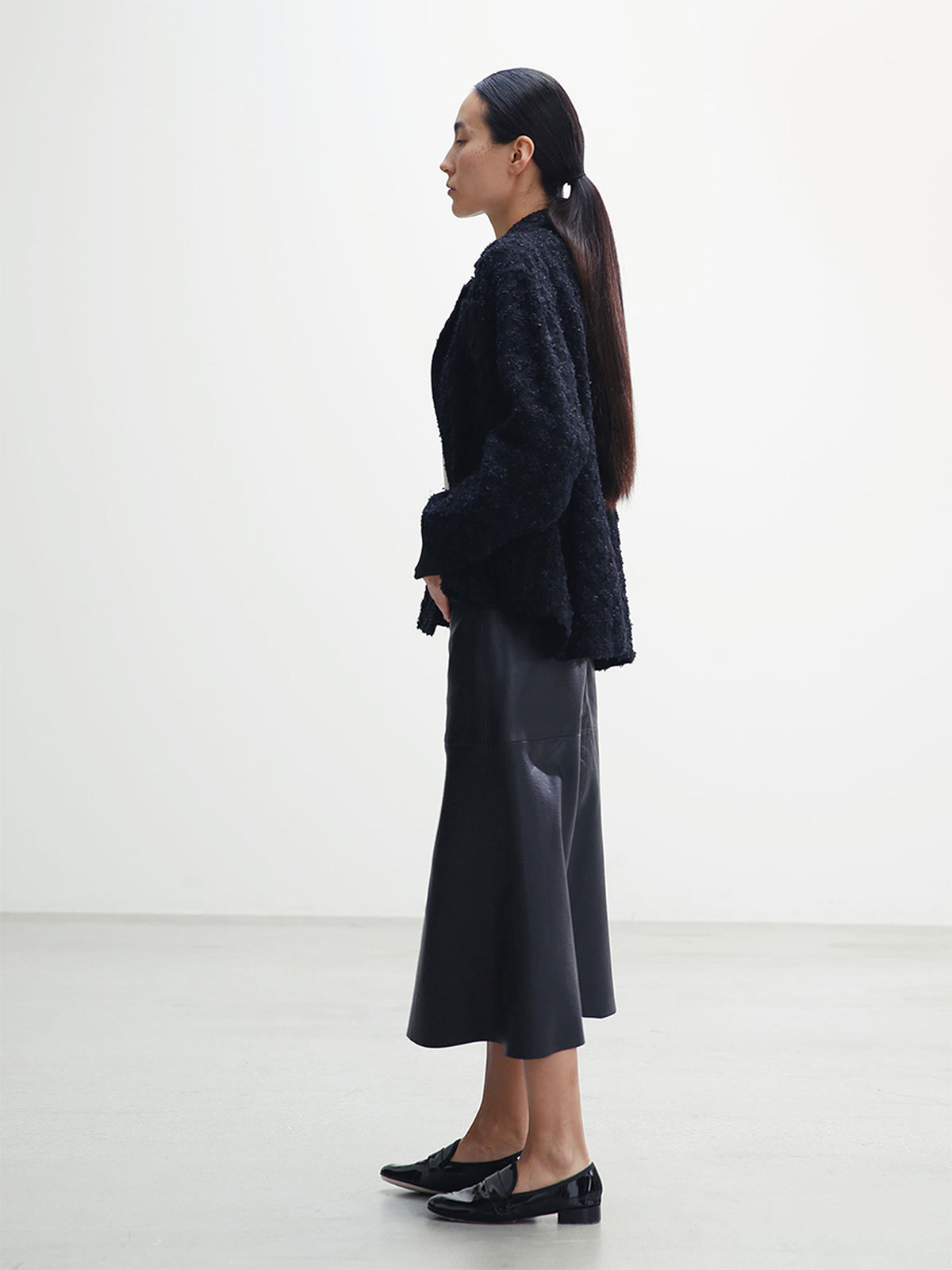 A-LINE LEATHER SKIRT