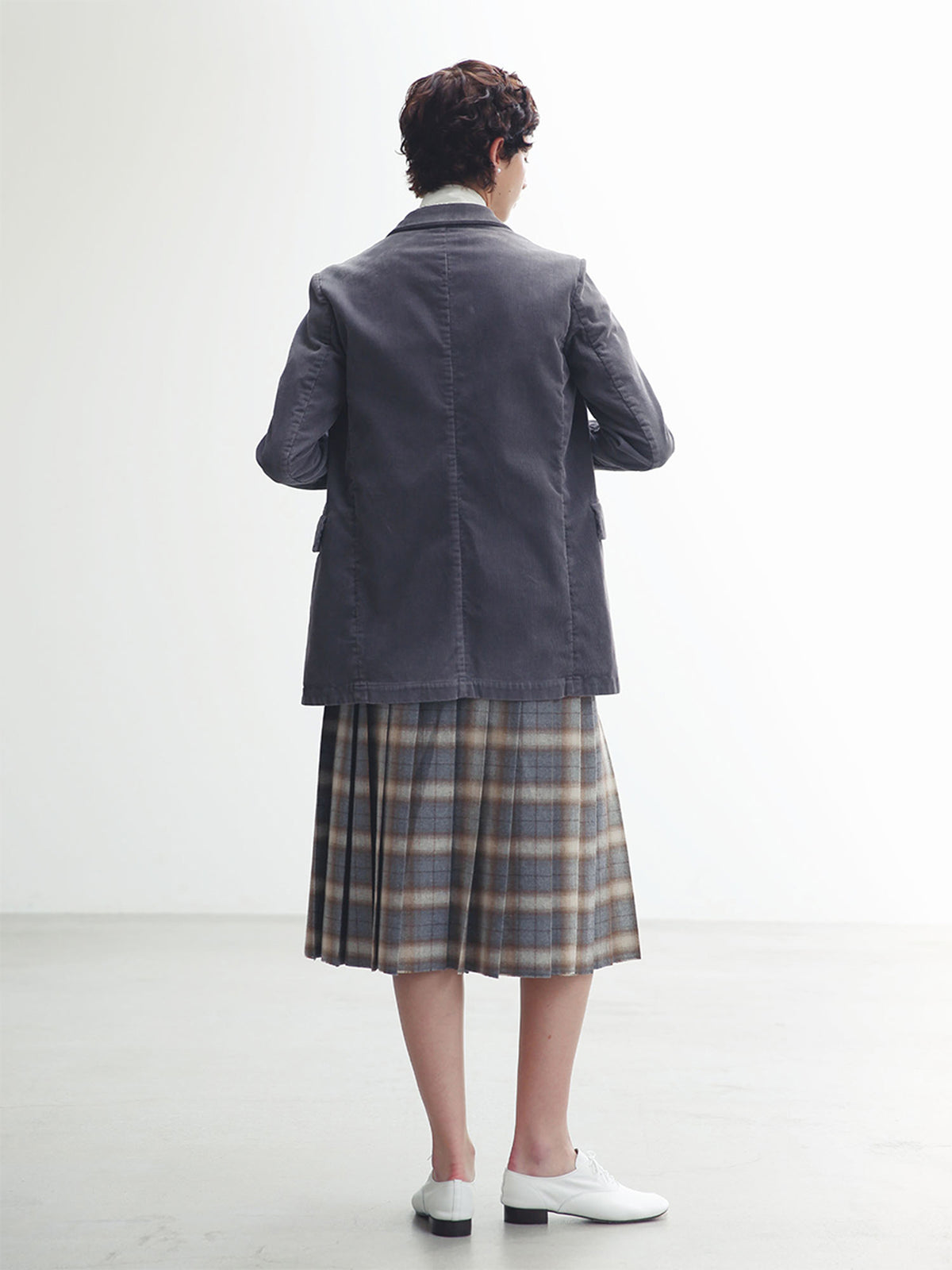 PLEATED WRAP SKIRT CHECK